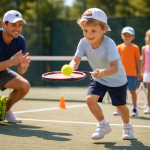 Детская тренировка по теннису: упражнения на контроль ракетки